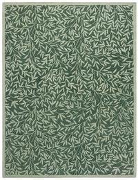 Leaf Green Floral Hand-Tufted Wool Rug - Image 7