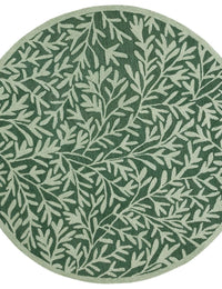 Leaf Green Floral Hand-Tufted Wool Rug - Image 8