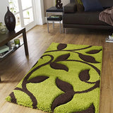 LEAF GREEN Floral Plush Shag Rug - Image 5