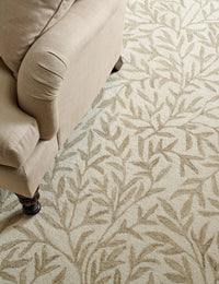 Leaf Ivory, Beige Floral Hand-Tufted Wool Rug - Image 4