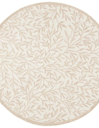 Leaf Ivory, Beige Floral Hand-Tufted Wool Rug - Image 7