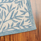 Leaf Ivory, Blue Floral Hand-Tufted Wool Rug - Image 5