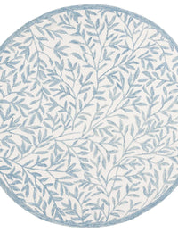 Leaf Ivory, Blue Floral Hand-Tufted Wool Rug - Image 7