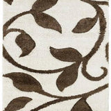 Leaf Ivory Floral Plush Shag Rug - Image 7