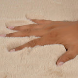 Light Beige Faux Rabbit Fur Rug - Image 2