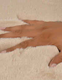 Light Beige Faux Rabbit Fur Rug - Image 2