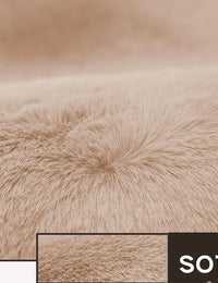 Light Beige Faux Rabbit Fur Rug - Image 3