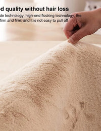 Light Beige Faux Rabbit Fur Rug - Image 4