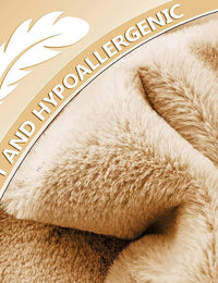Light Beige Faux Rabbit Fur Rug - Image 5