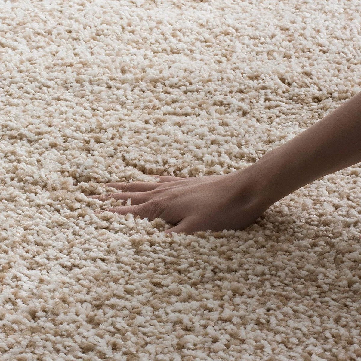 Light Beige Solid Plush Shag Rug - Image 4