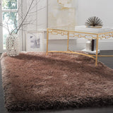 Light Brown Solid Plush Shag Rug - Image 1