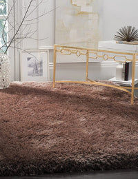 Light Brown Solid Plush Shag Rug - Image 1