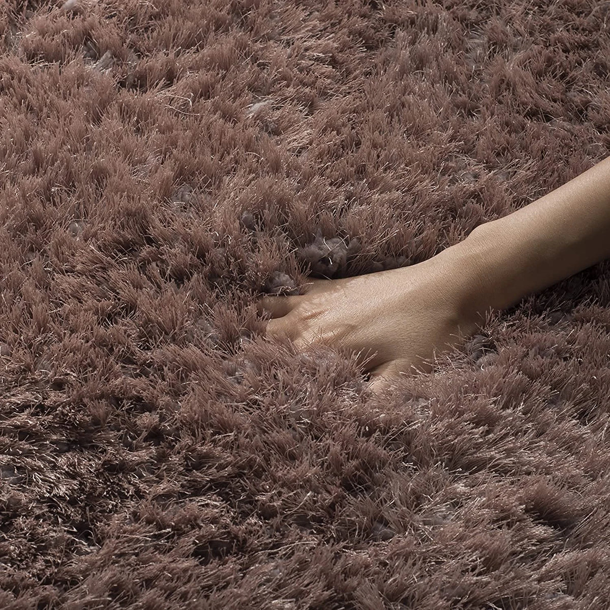 Light Brown Solid Plush Shag Rug - Image 2