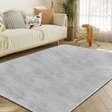 Light Grey Faux Rabbit Fur Rug - Image 1