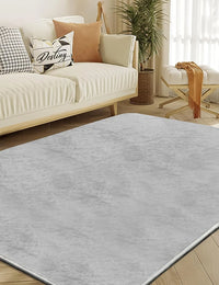 Light Grey Faux Rabbit Fur Rug - Image 1