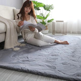 Light Grey Faux Rabbit Fur Rug - Image 2