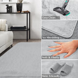 Light Grey Faux Rabbit Fur Rug - Image 5