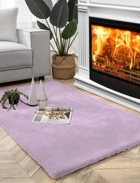 Lilac Faux Rabbit Fur Rug - Image 1