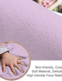 Lilac Faux Rabbit Fur Rug - Image 3