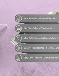 Lilac Faux Rabbit Fur Rug - Image 4