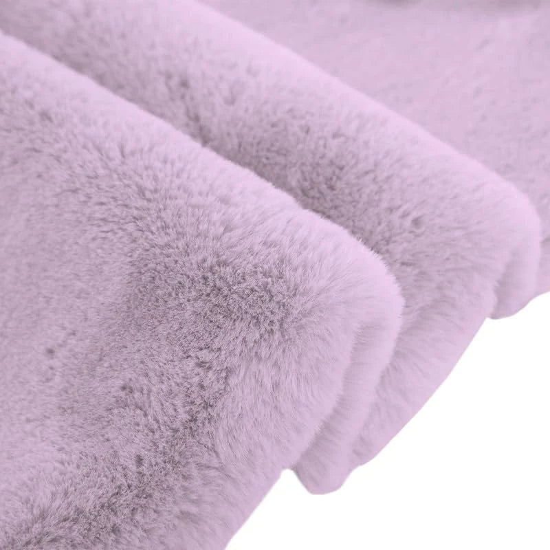 Lilac Faux Rabbit Fur Rug - Image 6