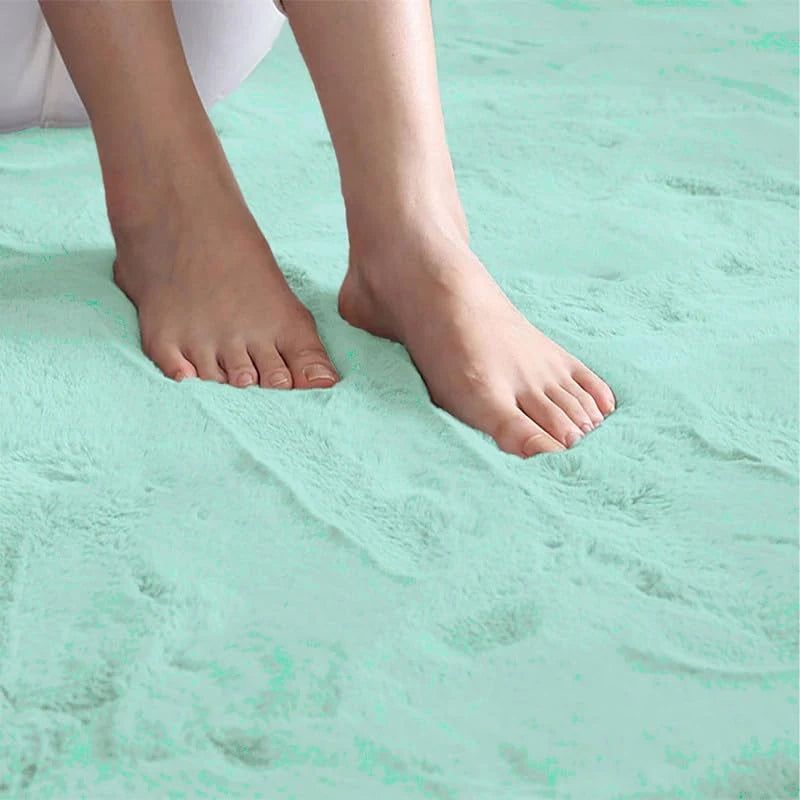 Lime Faux Rabbit Fur Rug - Image 2