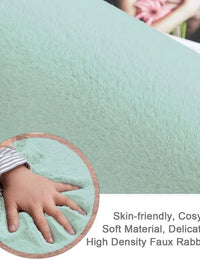 Lime Faux Rabbit Fur Rug - Image 3