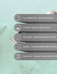 Lime Faux Rabbit Fur Rug - Image 4