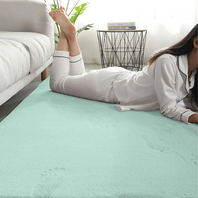 Lime Faux Rabbit Fur Rug - Image 5