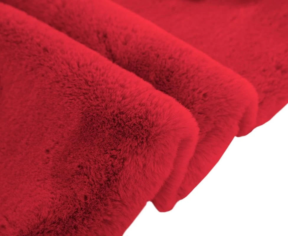 Mahroon Faux Rabbit Fur Rug - Image 2