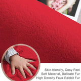 Maroon Faux Rabbit Fur Rug - Image 3