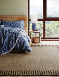 Mira Brown Abstract Hand-Tufted Wool Rug - Image 1
