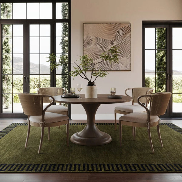 Mira Green Abstract Hand-Tufted Wool Rug - Image 1