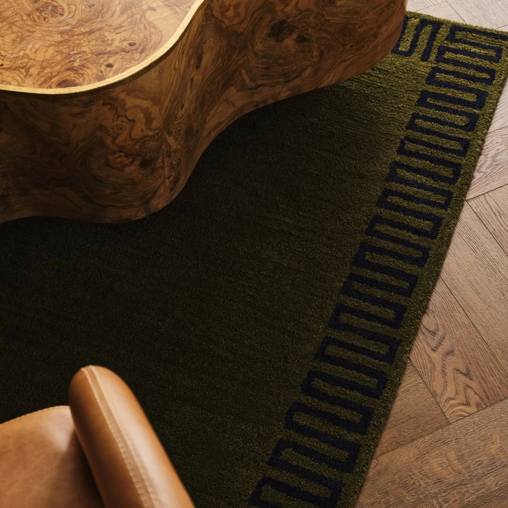 Mira Green Abstract Hand-Tufted Wool Rug - Image 3