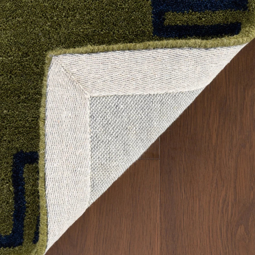 Mira Green Abstract Hand-Tufted Wool Rug - Image 4