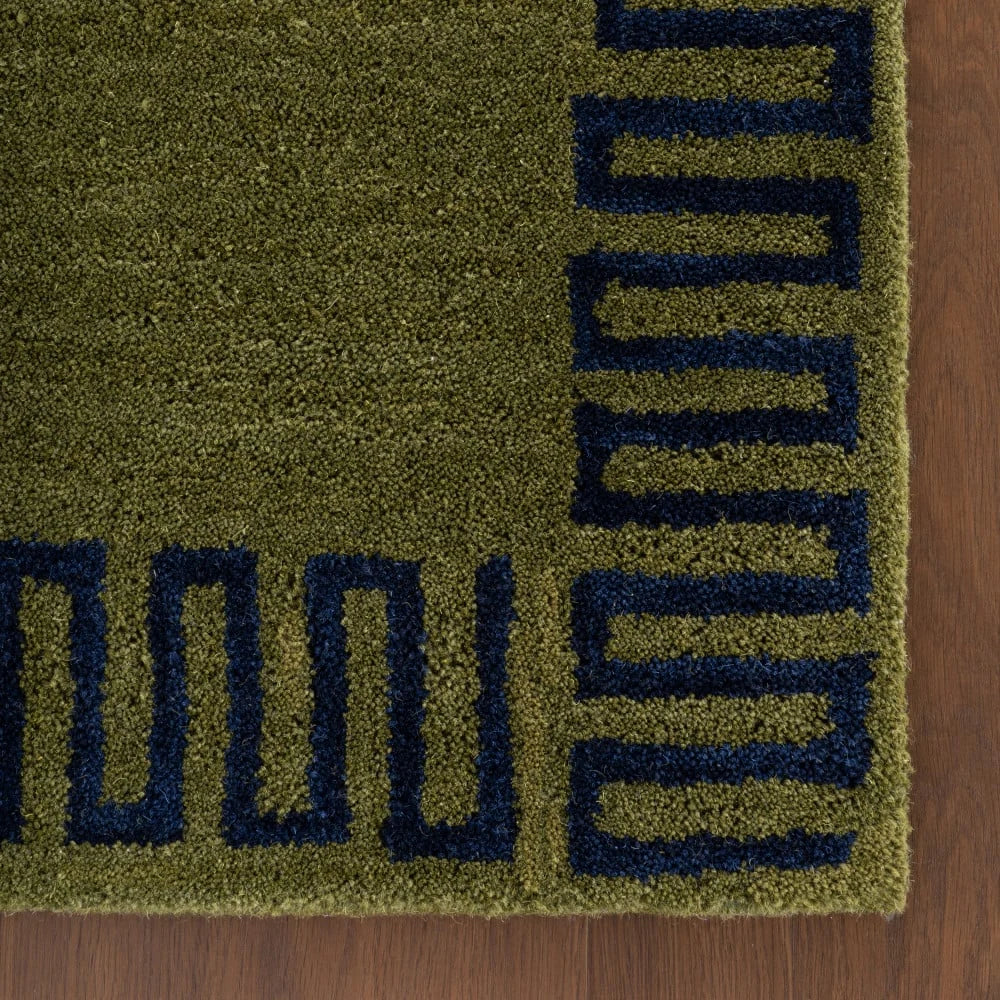 Mira Green Abstract Hand-Tufted Wool Rug - Image 5