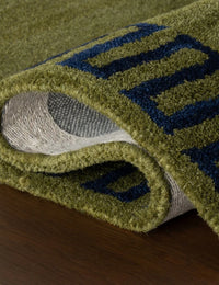 Mira Green Abstract Hand-Tufted Wool Rug - Image 7