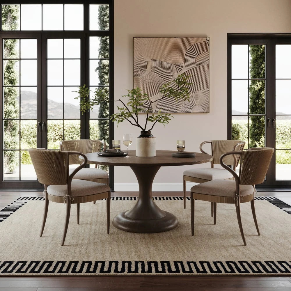 Mira Tan Abstract Hand-Tufted Wool Rug - Image 1
