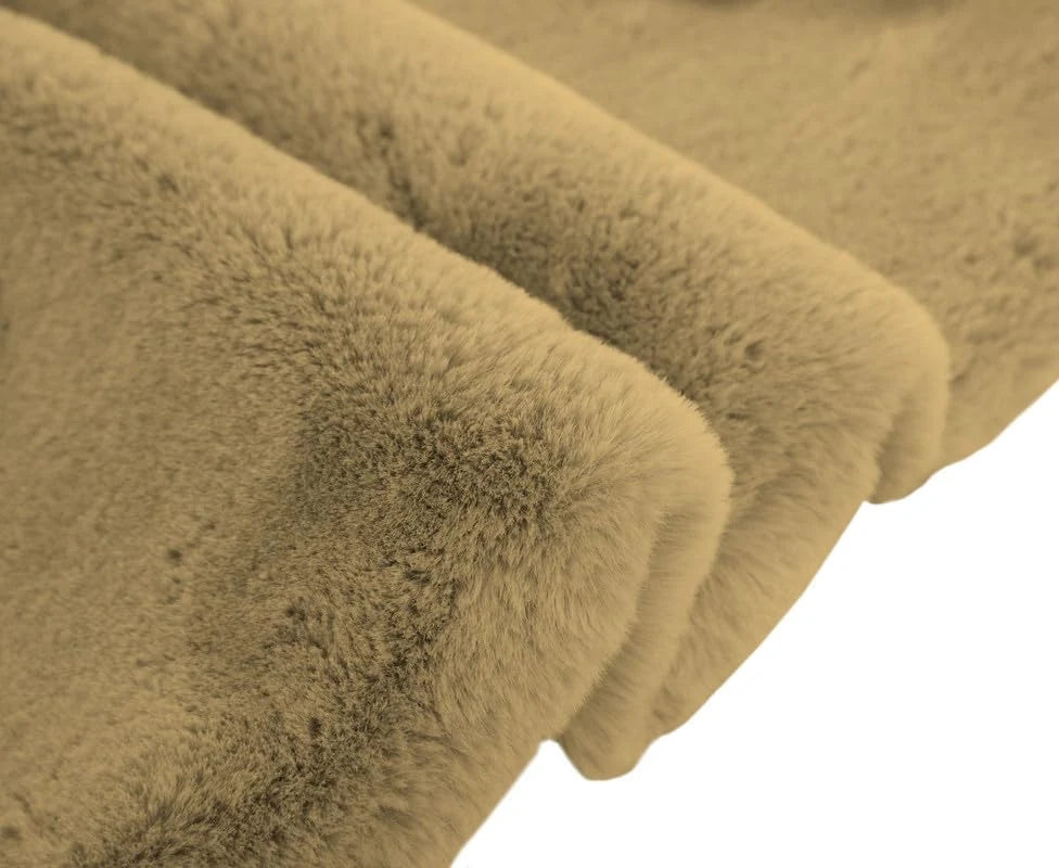 Mocha Faux Rabbit Fur Rug - Image 2