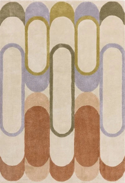 Module Abstract Hand-Tufted Wool Rug - Image 1