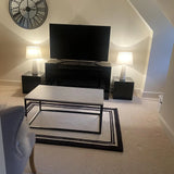 Monochrome Geometric Hand-Tufted Wool Rug - Image 3