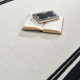 Monochrome Geometric Hand-Tufted Wool Rug - Image 4