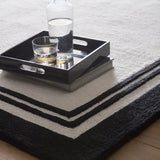 Monochrome Geometric Hand-Tufted Wool Rug - Image 5