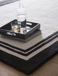Monochrome Geometric Hand-Tufted Wool Rug - Image 5