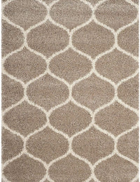 Morocco BEIGE & OFF WHITE Retro Collection Plush Shag Rug - Image 2