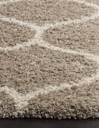 Morocco BEIGE & OFF WHITE Retro Collection Plush Shag Rug - Image 5