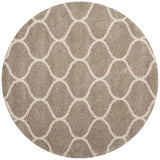 Morocco BEIGE & OFF WHITE Retro Collection Plush Shag Rug Round Rug - Image 2