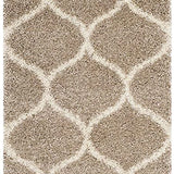 Morocco BEIGE & OFF WHITE Retro Collection Plush Shag Rug Runner Rug - Image 2
