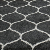 Morocco CHARCOAL & IVORY Retro Collection Plush Shag Rug - Image 3