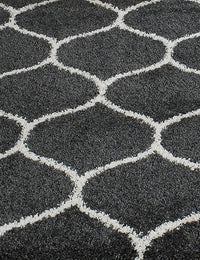 Morocco CHARCOAL & IVORY Retro Collection Plush Shag Rug - Image 6